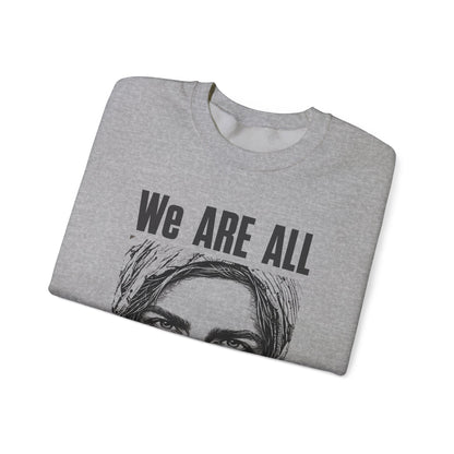 We are all Palestinians Graphic Sweatshirt mans face