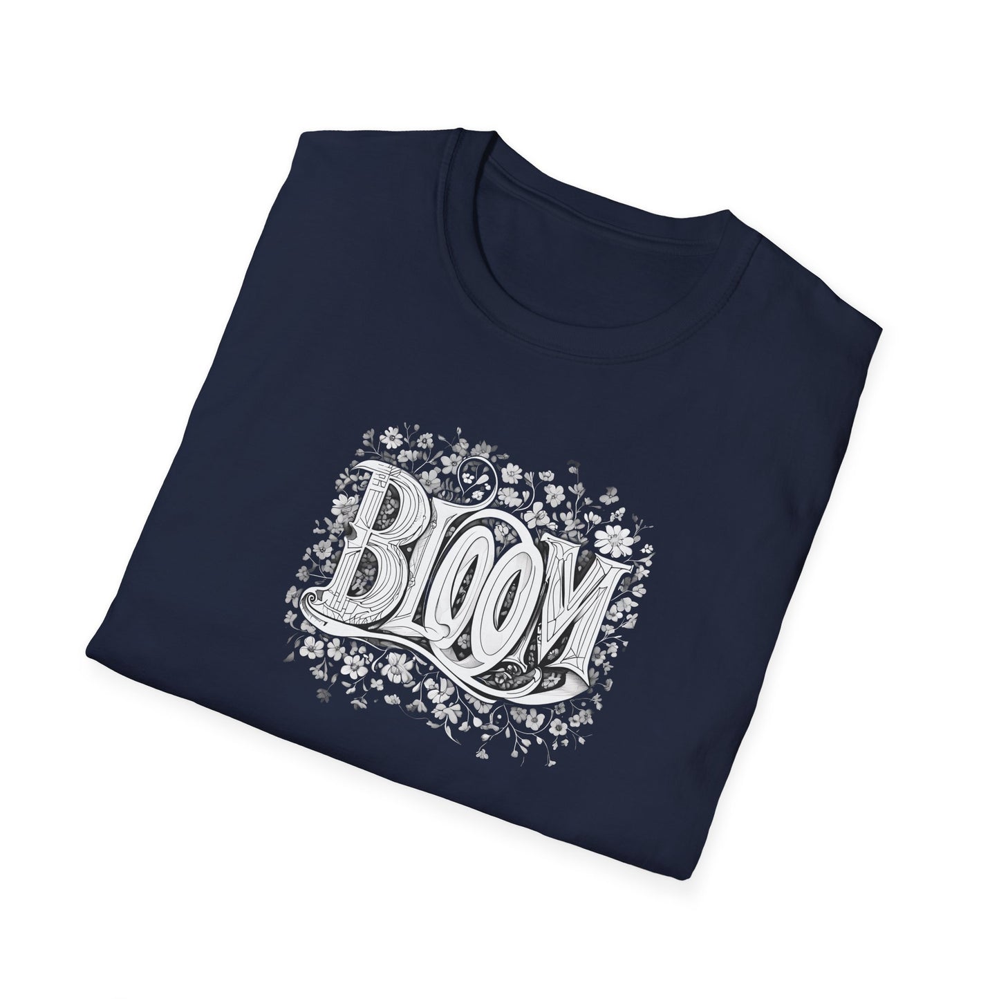 Vintage Bloom T-Shirt - Typography Monochrome Design