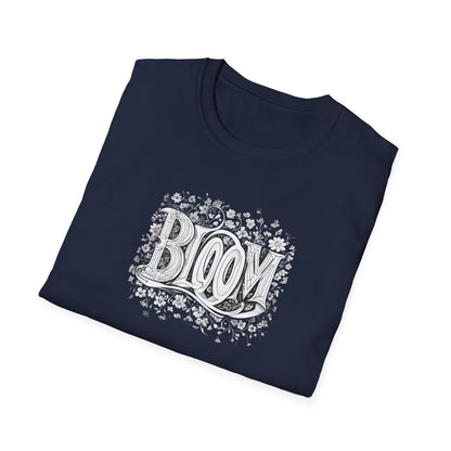 Vintage Bloom T-Shirt - Typography Monochrome Design