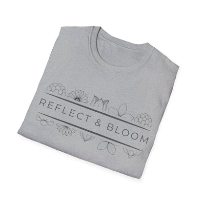 Reflect & Bloom T-Shirt - Floral Art Line Design