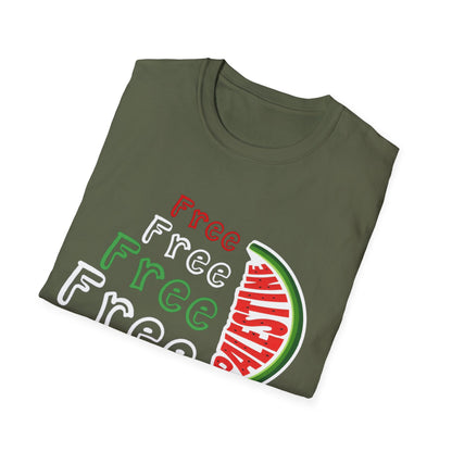 Free Palestine - Asymmetrical Typography T-Shirt