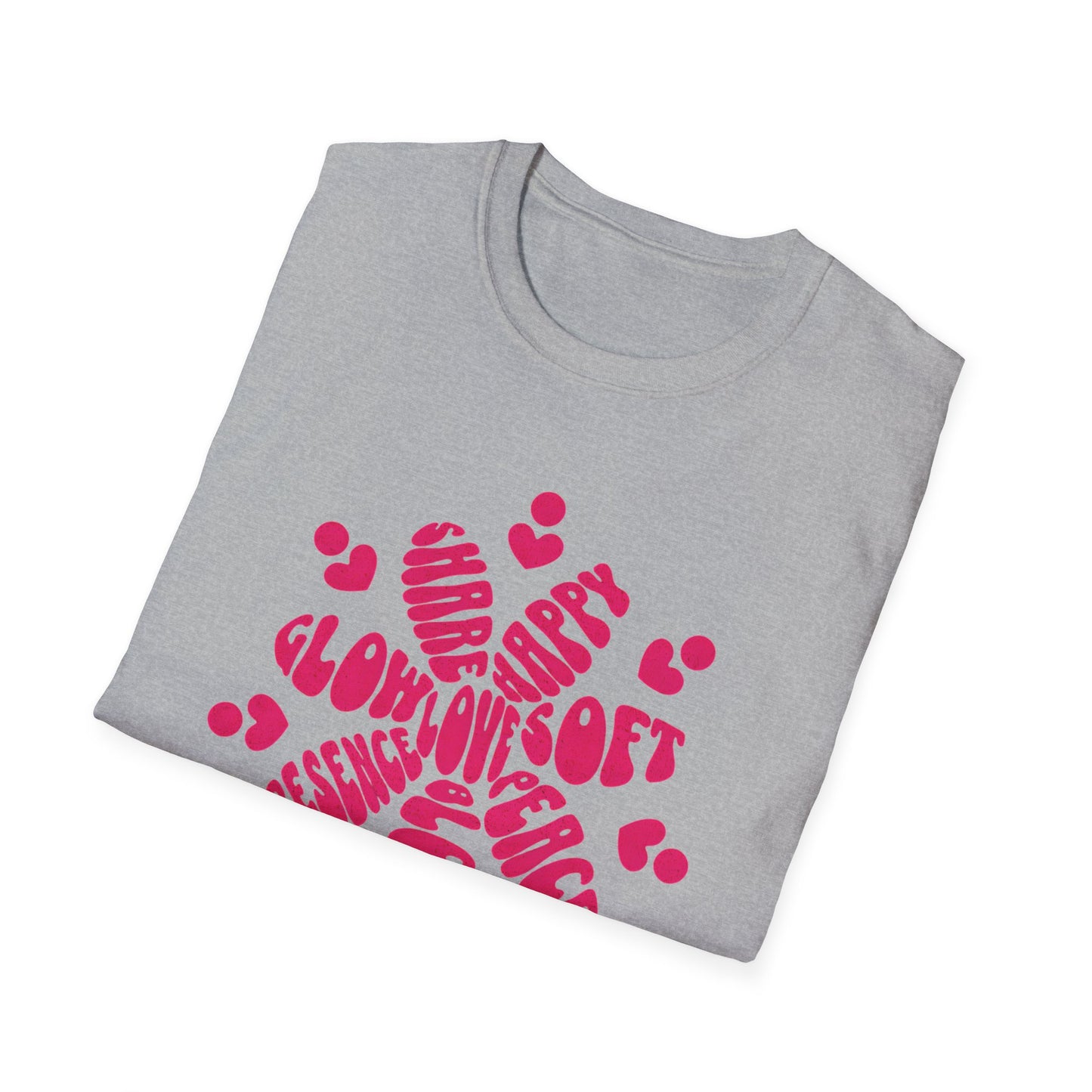 Love is T-Shirt - Vibrant Pink Flower Shape Typography  Design