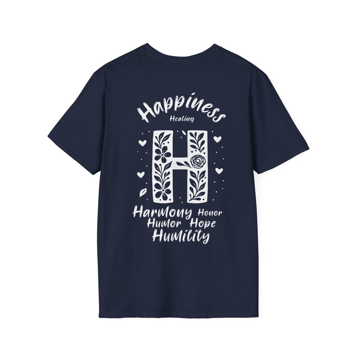 Letter H Flower T-Shirt - Letters Flowers Patterns Front And Back Design