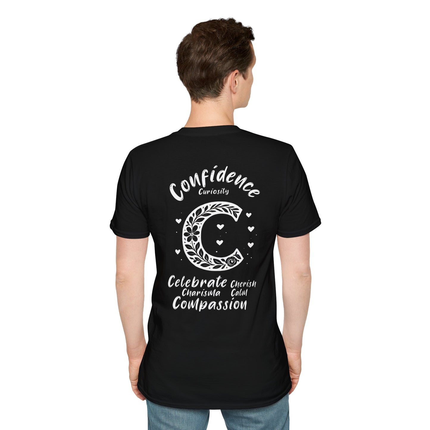Letter C Flower T-Shirt - Letters Flowers Patterns Front And Back Design