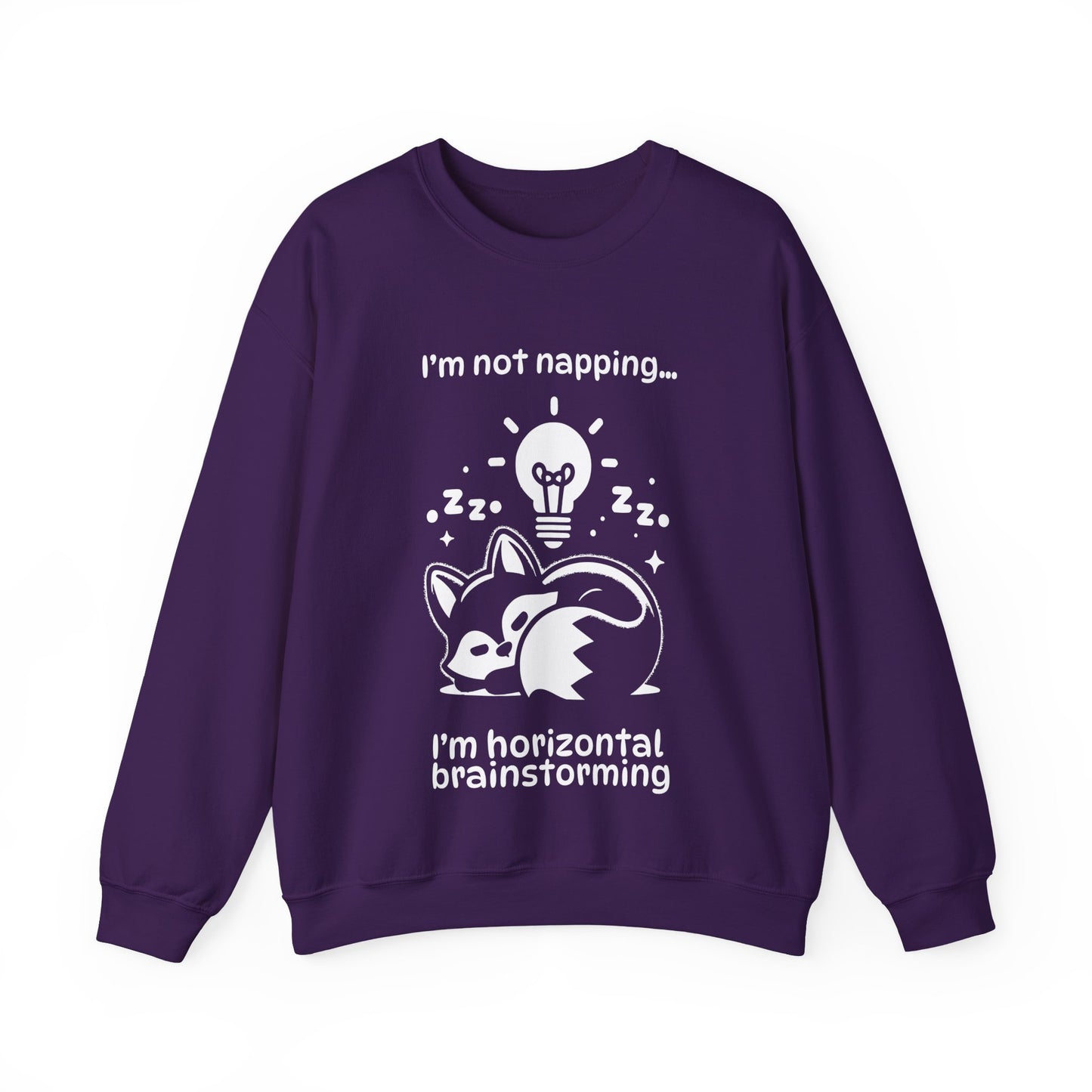 I'm Not Napping, I'm Horizontal Brainstorming - Playful Silhouette Sweatshirt