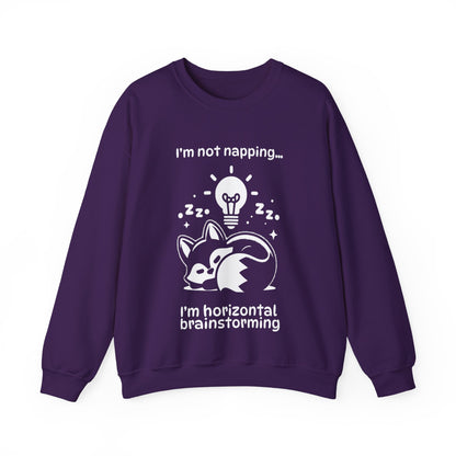 I'm Not Napping, I'm Horizontal Brainstorming - Playful Silhouette Sweatshirt