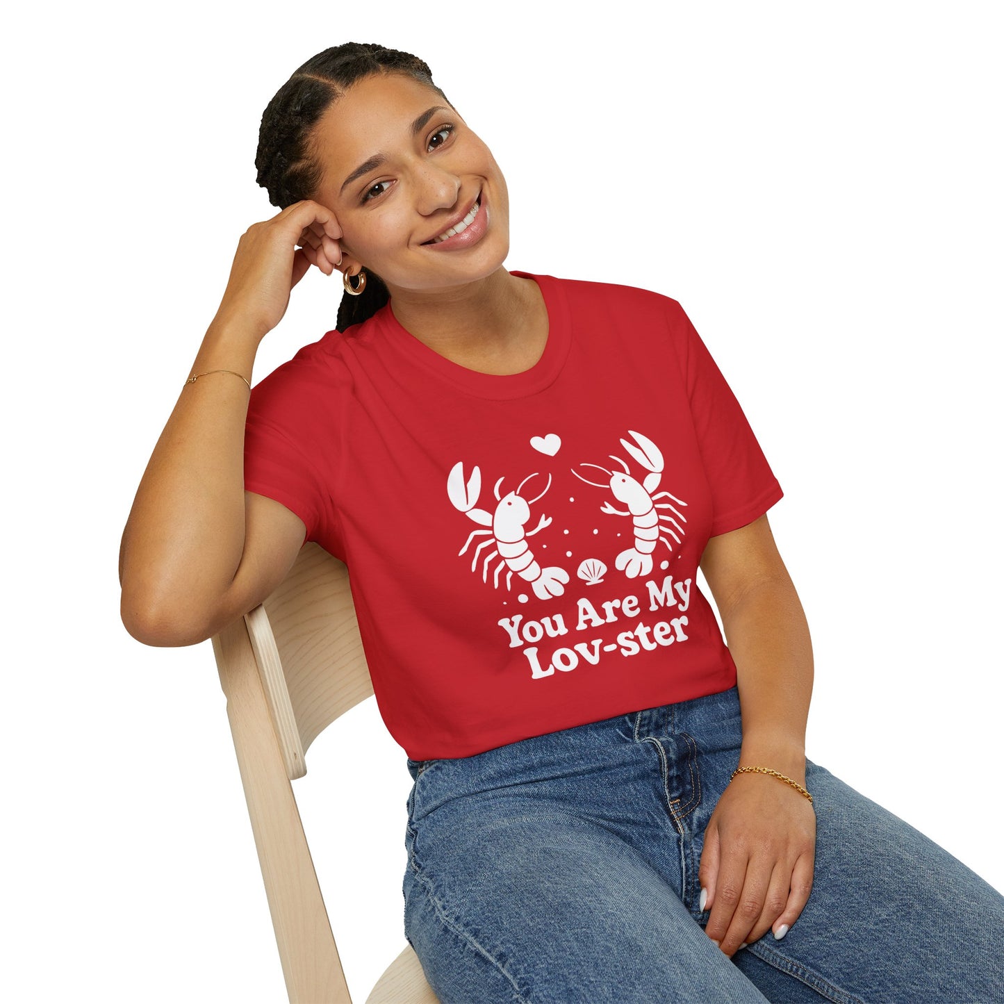 You Are My Lov-ster T-Shirt - White Cartoon of a Couple Lobsters Design