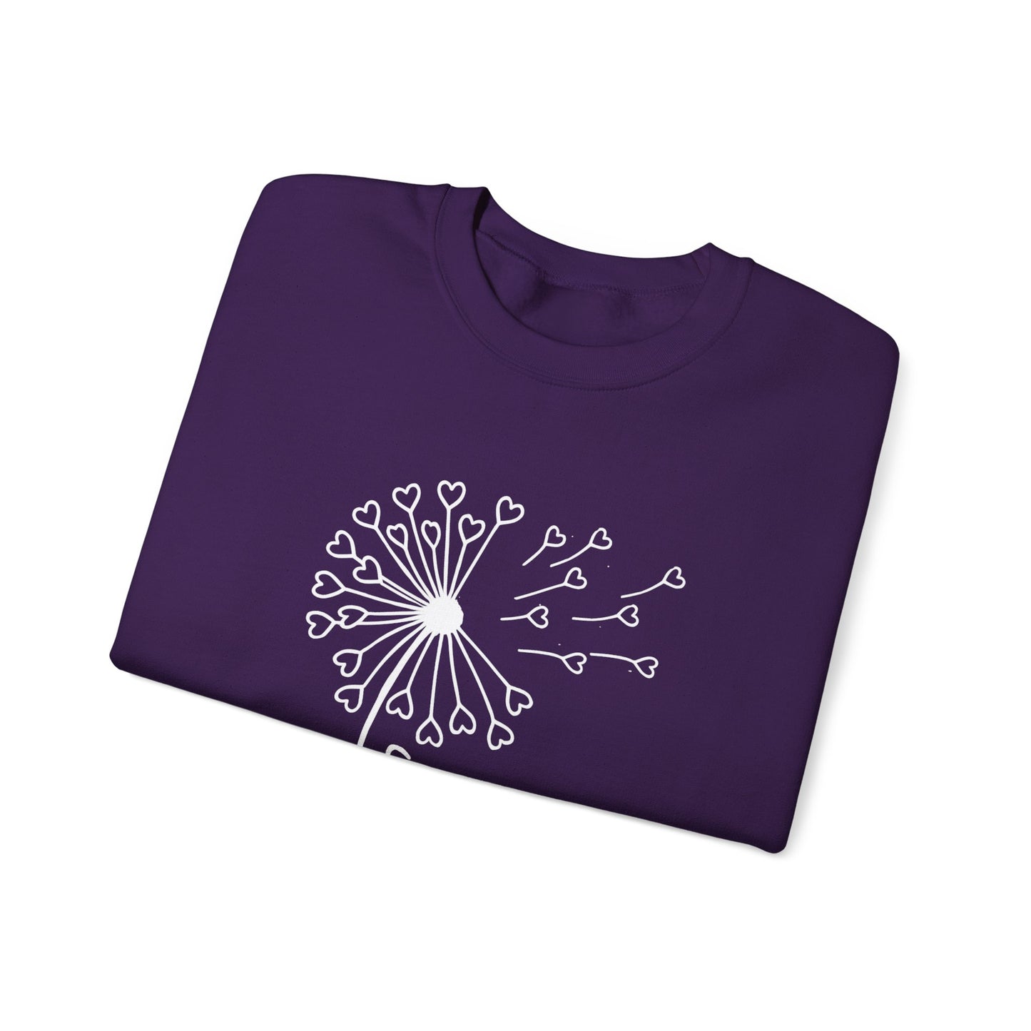 So (Sow) much love - Playful Minimalistic Dandelion with Heart Shapes Sweatshirt