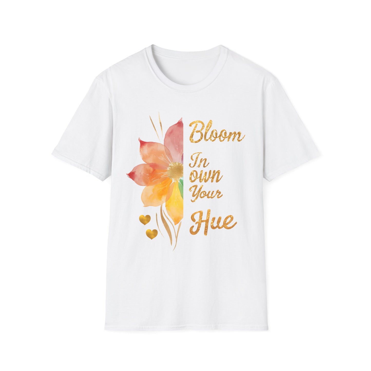 Bloom In Your Own Hue - Watercolor Asymmetrical Floral T-Shirt