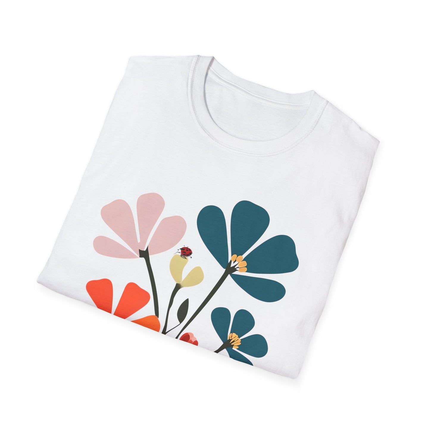 Vibrant Flowers Minimalistic T-Shirt Design