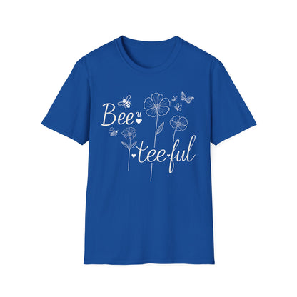 Beautiful T-Shirt – Whimsical Flowers, Bees & Butterflies – Playful Botanical Design