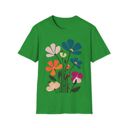 Vibrant Flowers Minimalistic T-Shirt Design