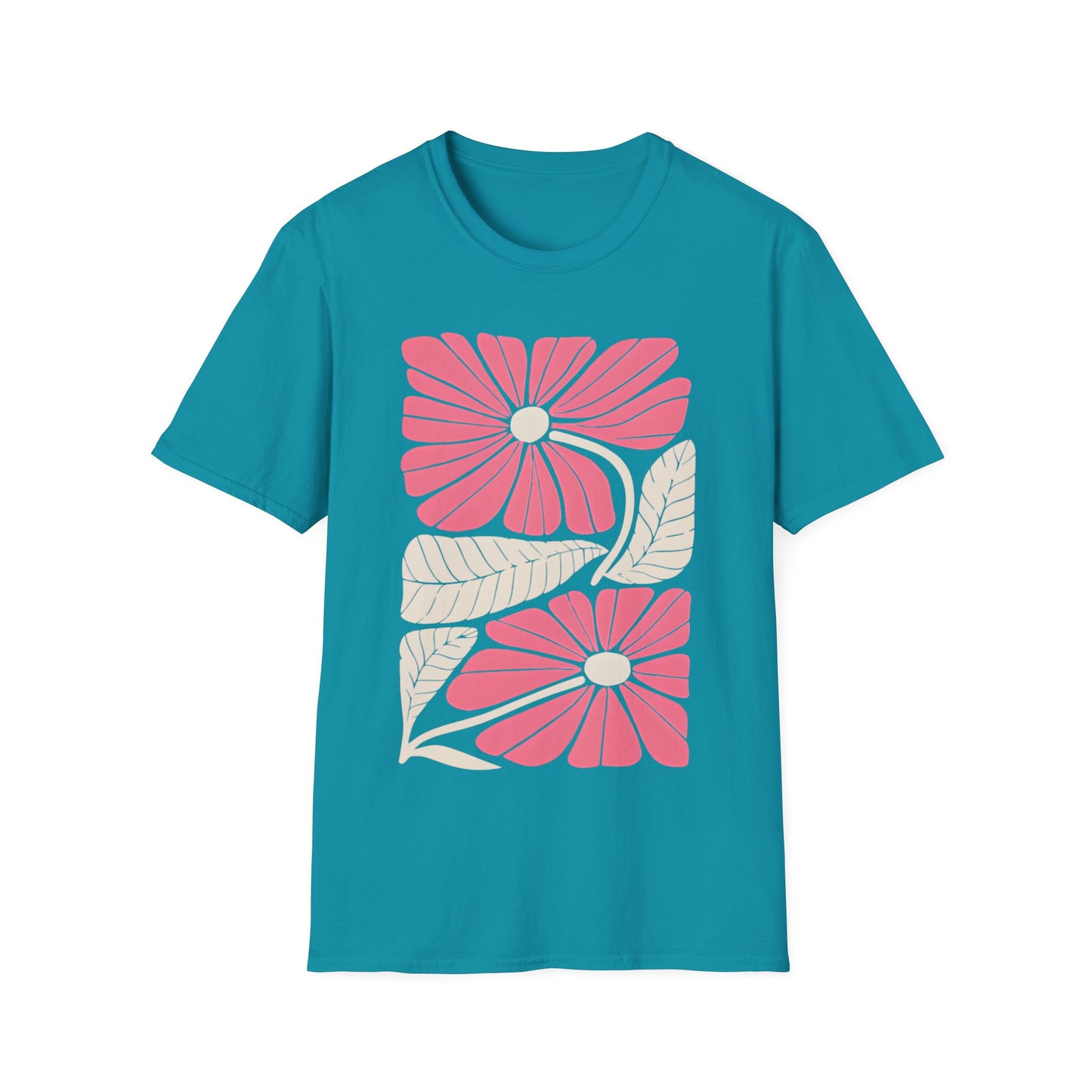 Vibrant Boho Flowers Minimalistic T-Shirt