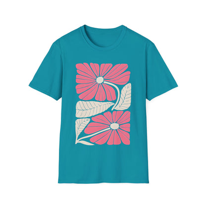 Vibrant Boho Flowers Minimalistic T-Shirt