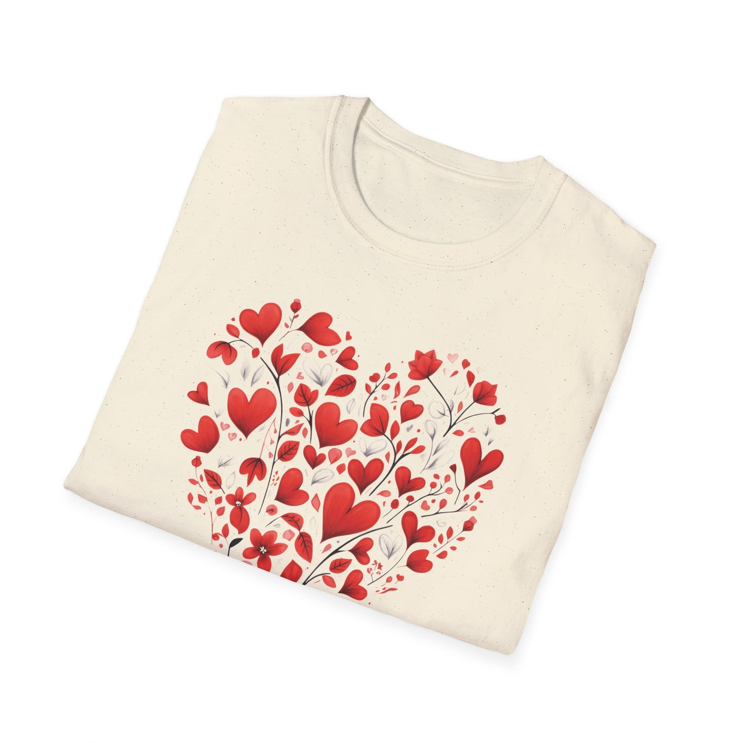 Let Your Heart Bloom Because The World Needs Your Colors - Red Heart Shaped Floral T-Shirt