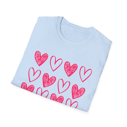 On Repeat, Play The Nice Moments - Monochrome Hearts Grid T-Shirt