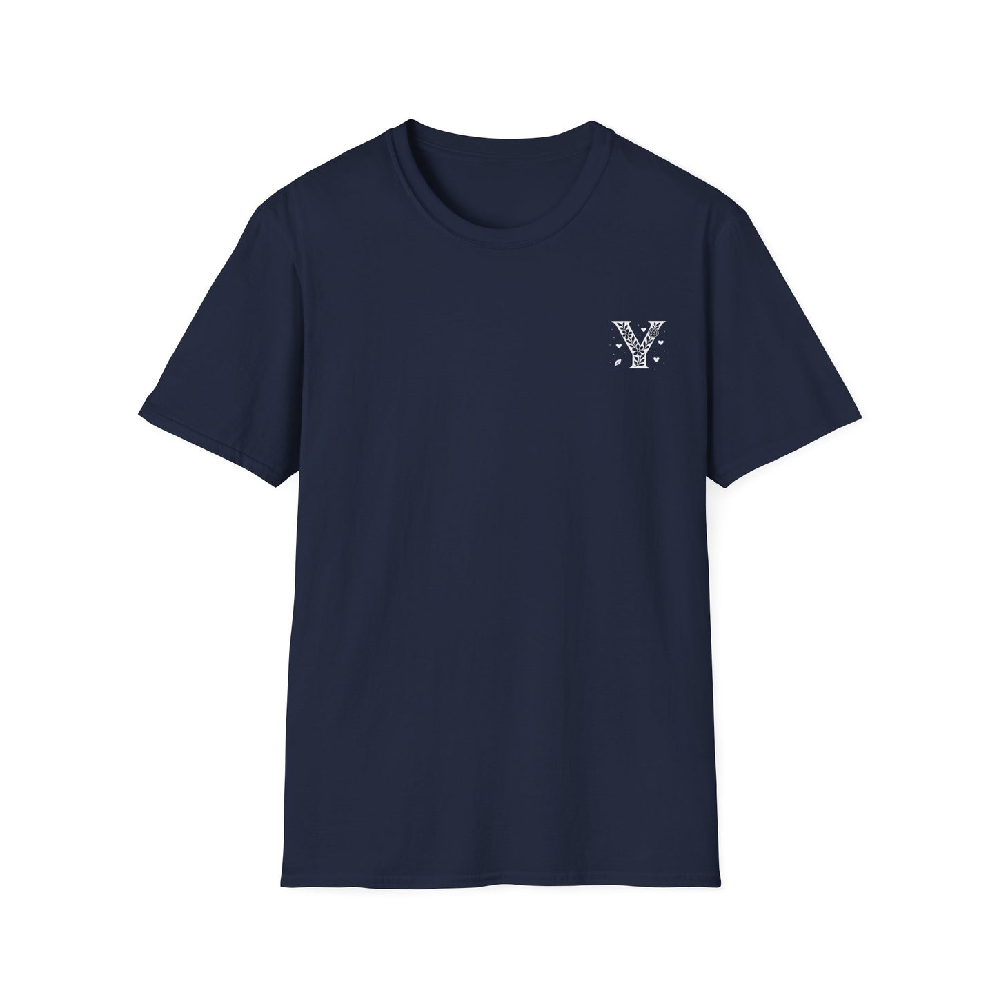 Letter Y Flower T-Shirt - Letters Flowers Patterns Front And Back Design