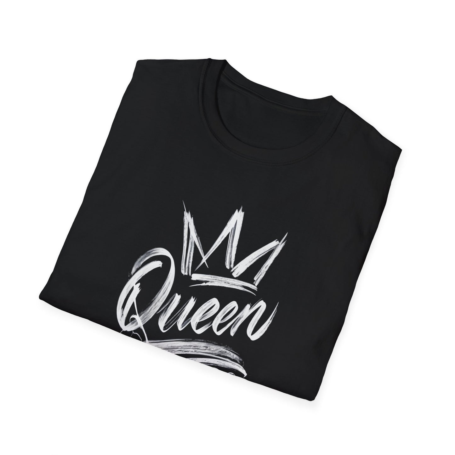 Queen T-Shirt – Chalkboard Art Crown Floral Design