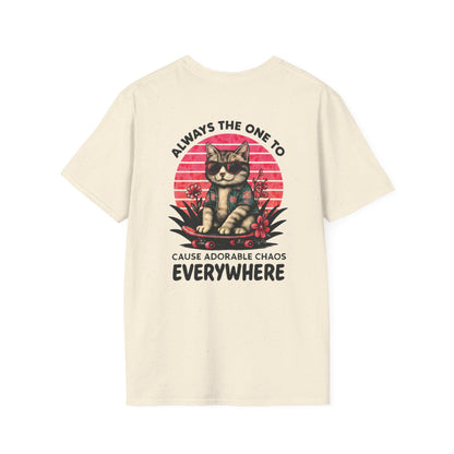 Vibrant Sunset Playful Cat on Skateboard Graphic T-Shirt  - Always The One To Cause Adorable Chaos Everywhere
