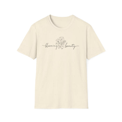 Blooming Beauty T-Shirt - Minimalistic Floral Hand Sketch Style Typography Design