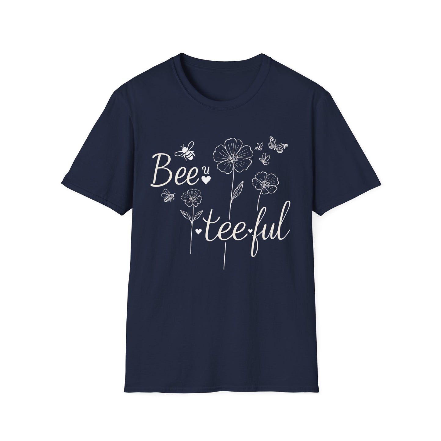 Beautiful T-Shirt – Whimsical Flowers, Bees & Butterflies – Playful Botanical Design
