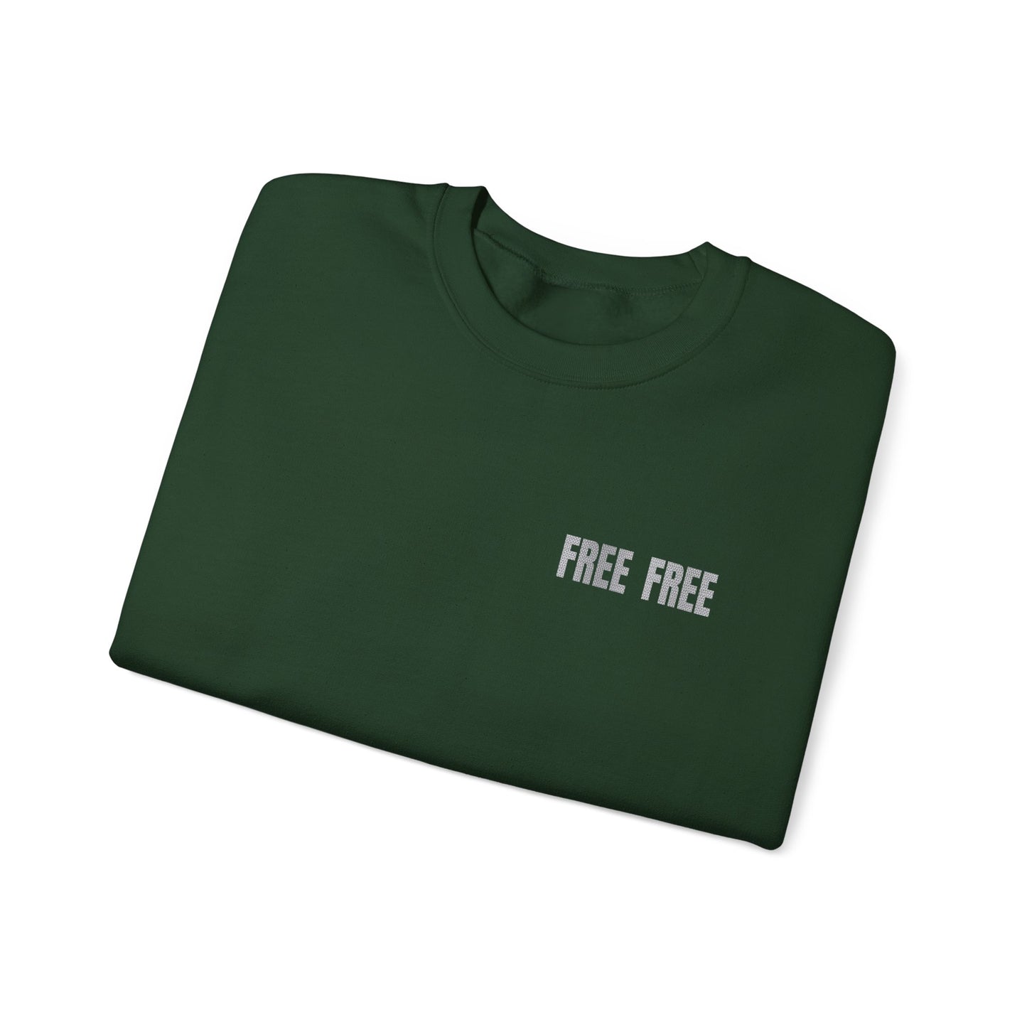 Free Free Free Palestine - Monochrome Metallic-like Style Typography  Front and Back Design Sweatshirt