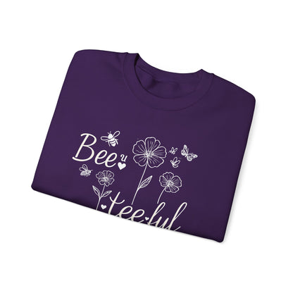 Beautiful – Whimsical Flowers, Bees & Butterflies Playful Sweatshirt