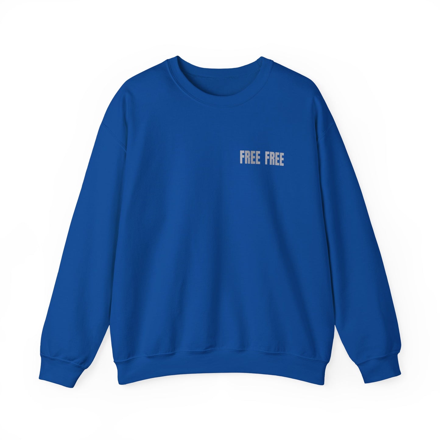 Free Free Free Palestine - Monochrome Metallic-like Style Typography  Front and Back Design Sweatshirt