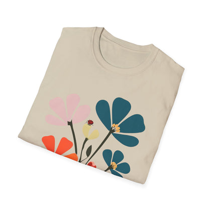 Vibrant Flowers Minimalistic T-Shirt Design