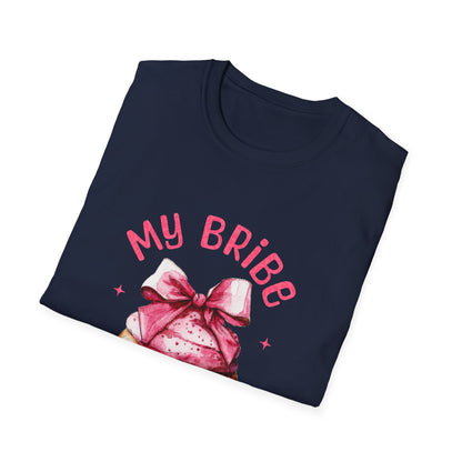 My Bribe Cupcake Makes Me Happy Inside Out -  Watercolor Pink Cupcake T-Shirt