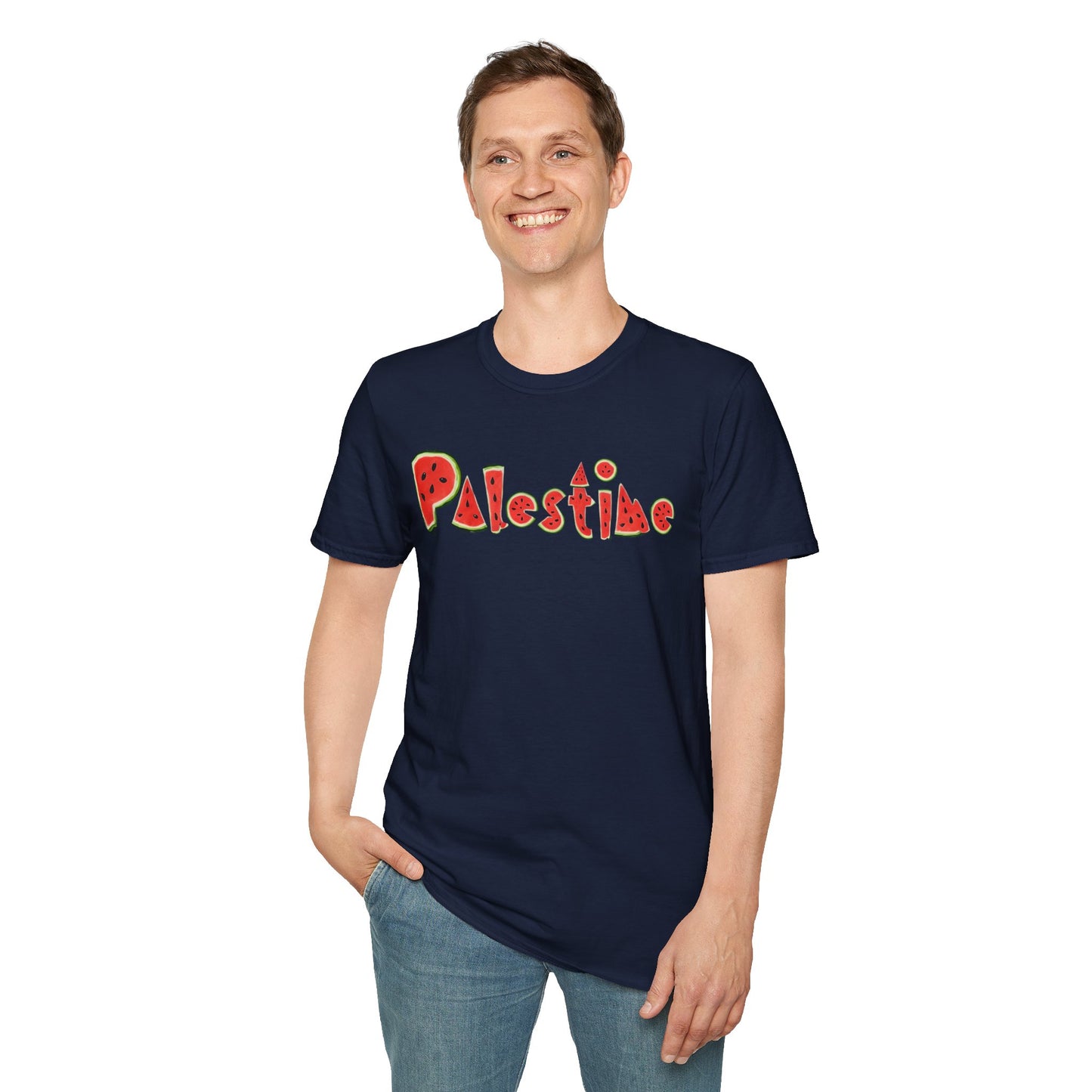 Palestine - Watermelon Pattern Typography T-Shirt