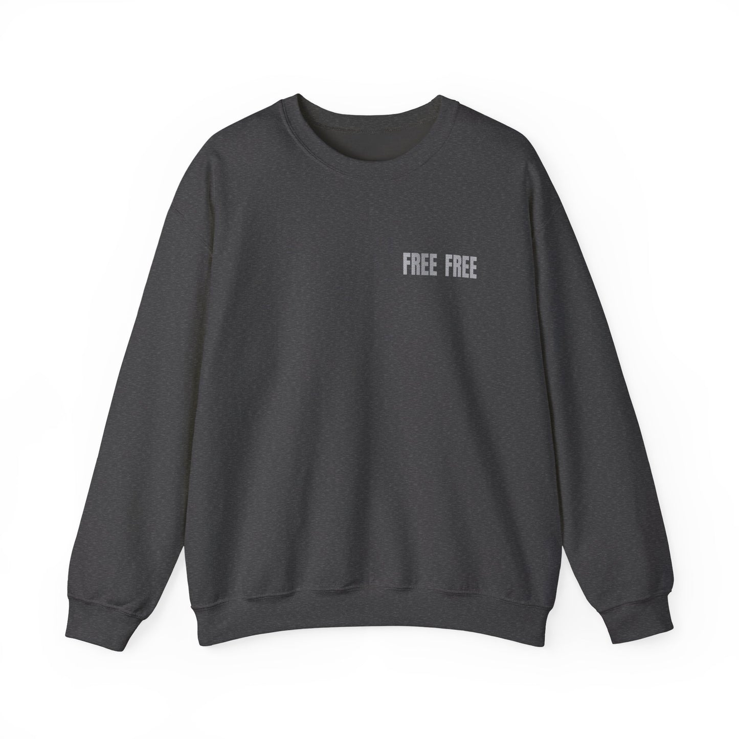 Free Free Free Palestine - Monochrome Metallic-like Style Typography  Front and Back Design Sweatshirt