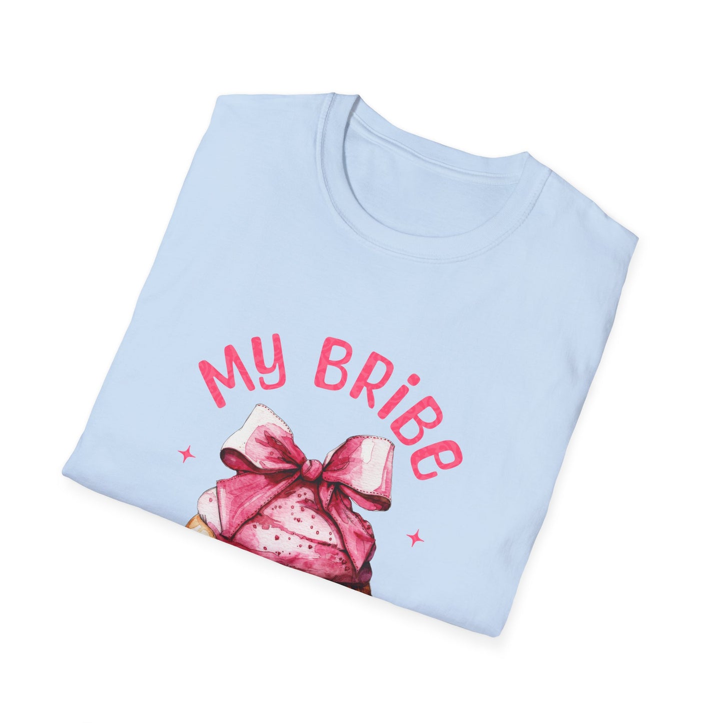 My Bribe Cupcake Makes Me Happy Inside Out -  Watercolor Pink Cupcake T-Shirt
