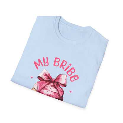 My Bribe Cupcake Makes Me Happy Inside Out -  Watercolor Pink Cupcake T-Shirt