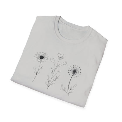 Delicate Botanical Chalk Sketches of Daisies and Dandelions
