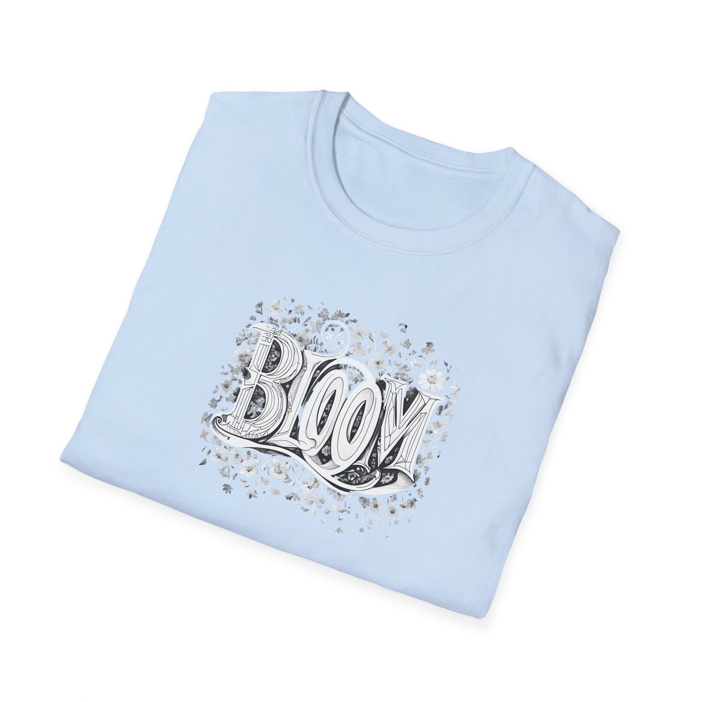 Vintage Bloom T-Shirt - Typography Monochrome Design