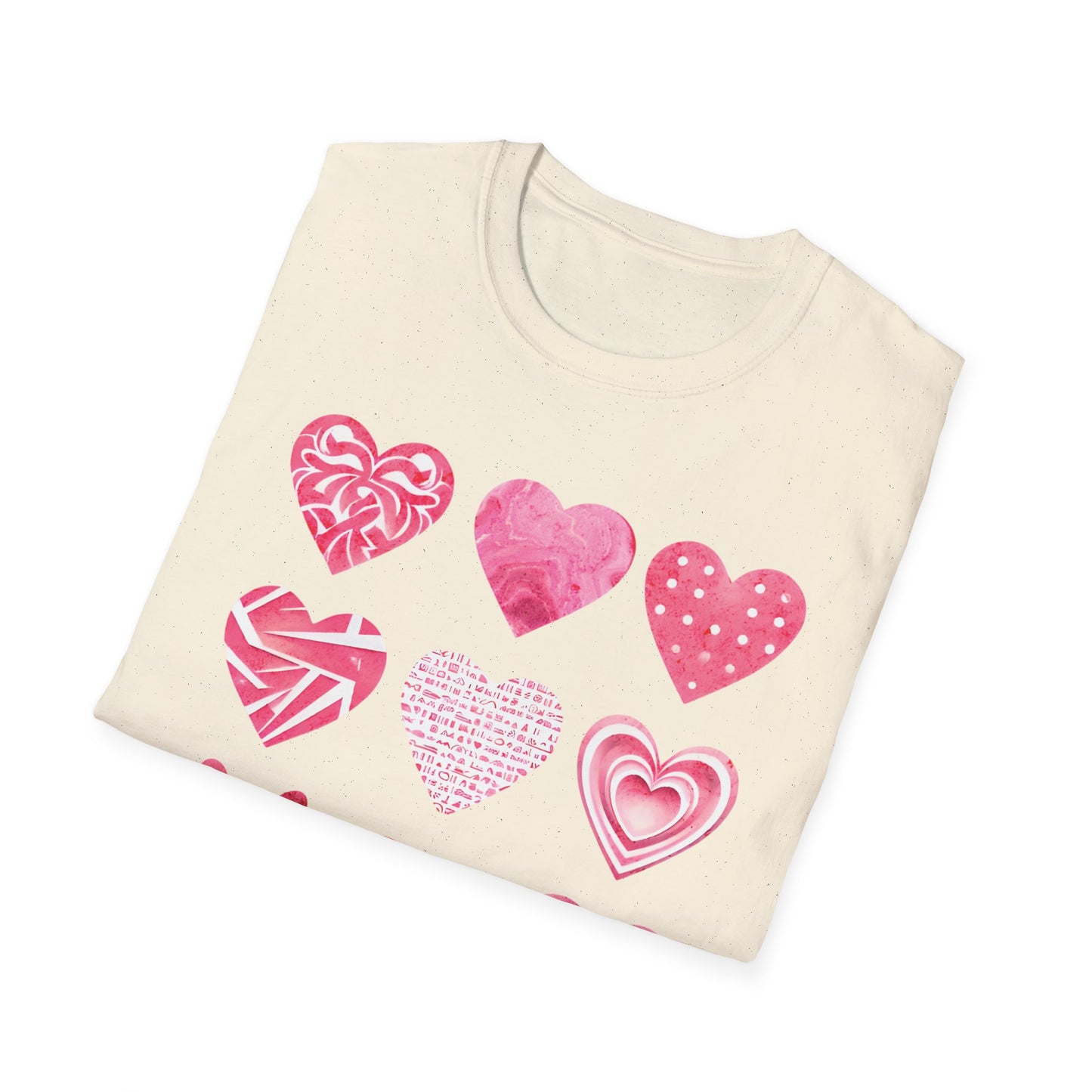 Grid of Different Pink Heart Patterns T-Shirt