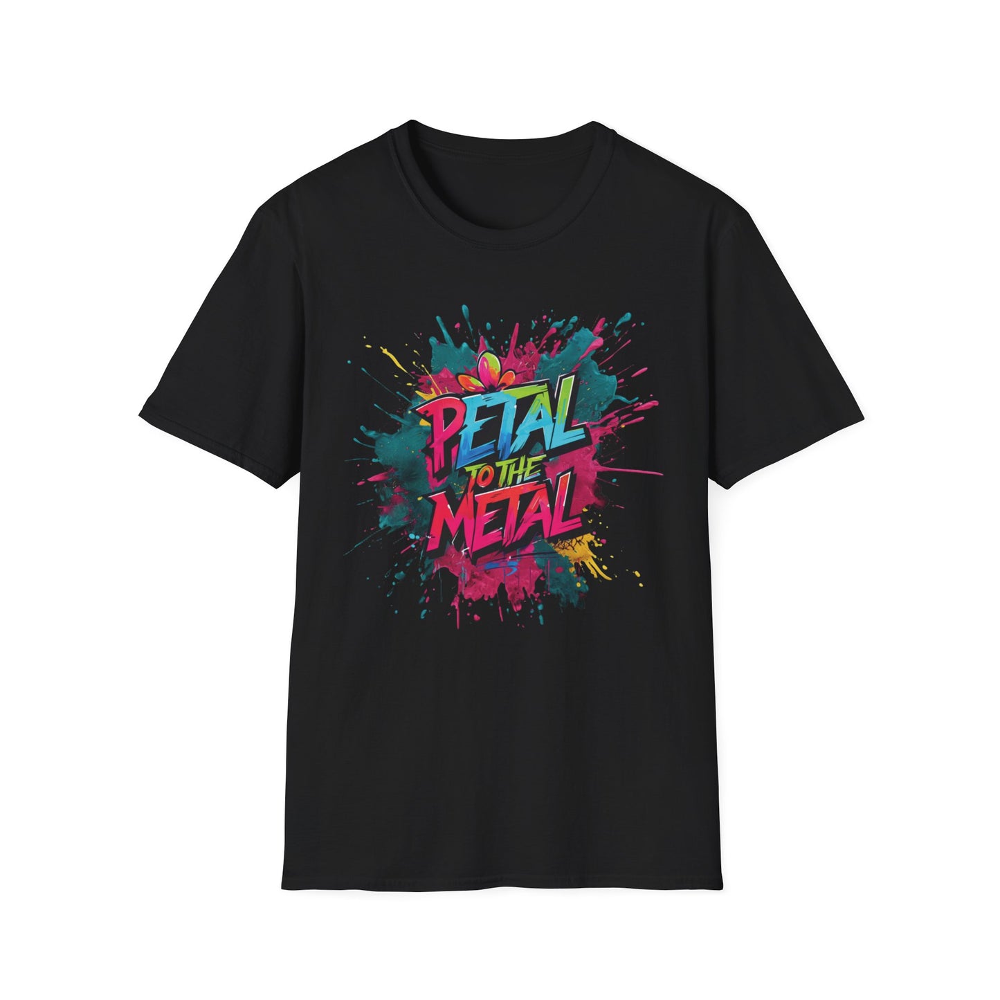Petal To The Metal  – Playful Vibrant Graffiti Typography T-Shirt