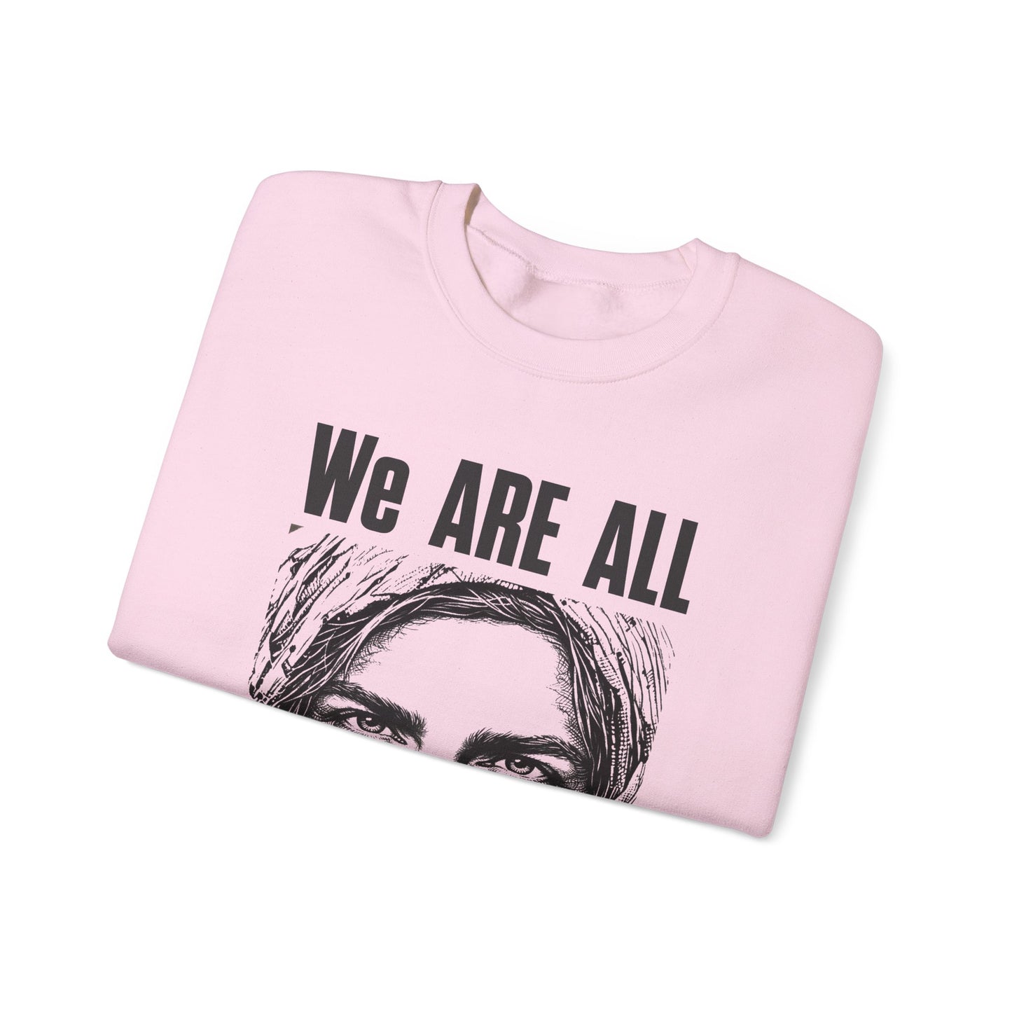 We are all Palestinians Graphic Sweatshirt mans face