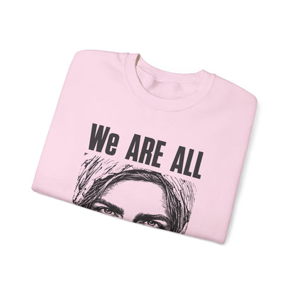 We are all Palestinians Graphic Sweatshirt mans face