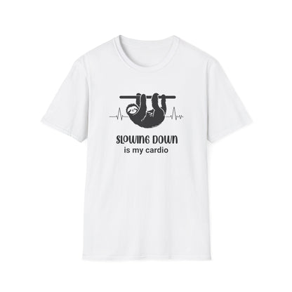 Slowing Down Is My Cardio - Sloth Silhouette With Heartbeat T-Shirt