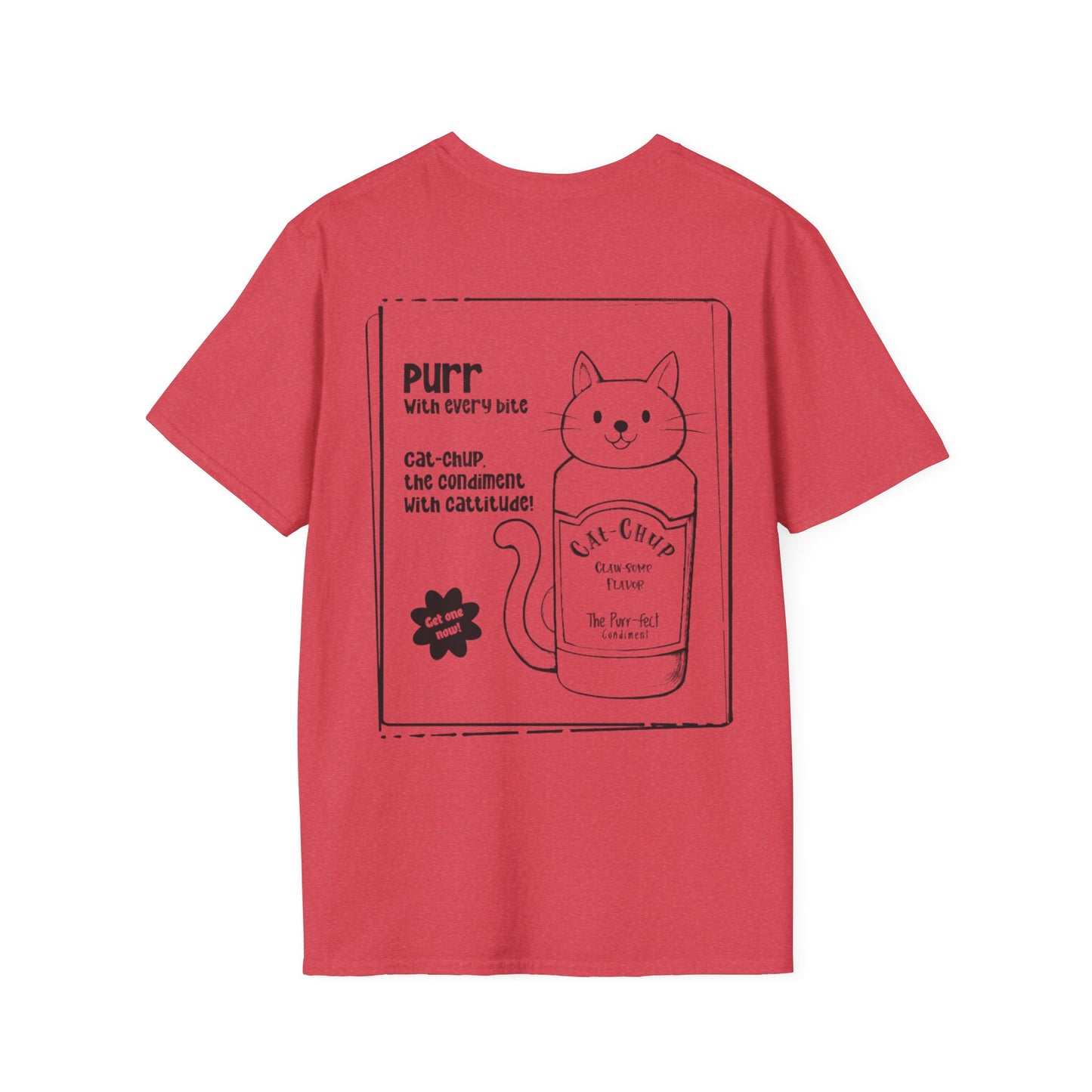 Cat-Chup T-Shirt - Cat-Shaped Catchup bottle Advertisement Design