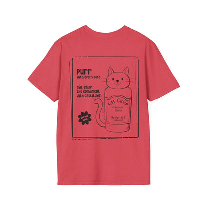 Cat-Chup T-Shirt - Cat-Shaped Catchup bottle Advertisement Design