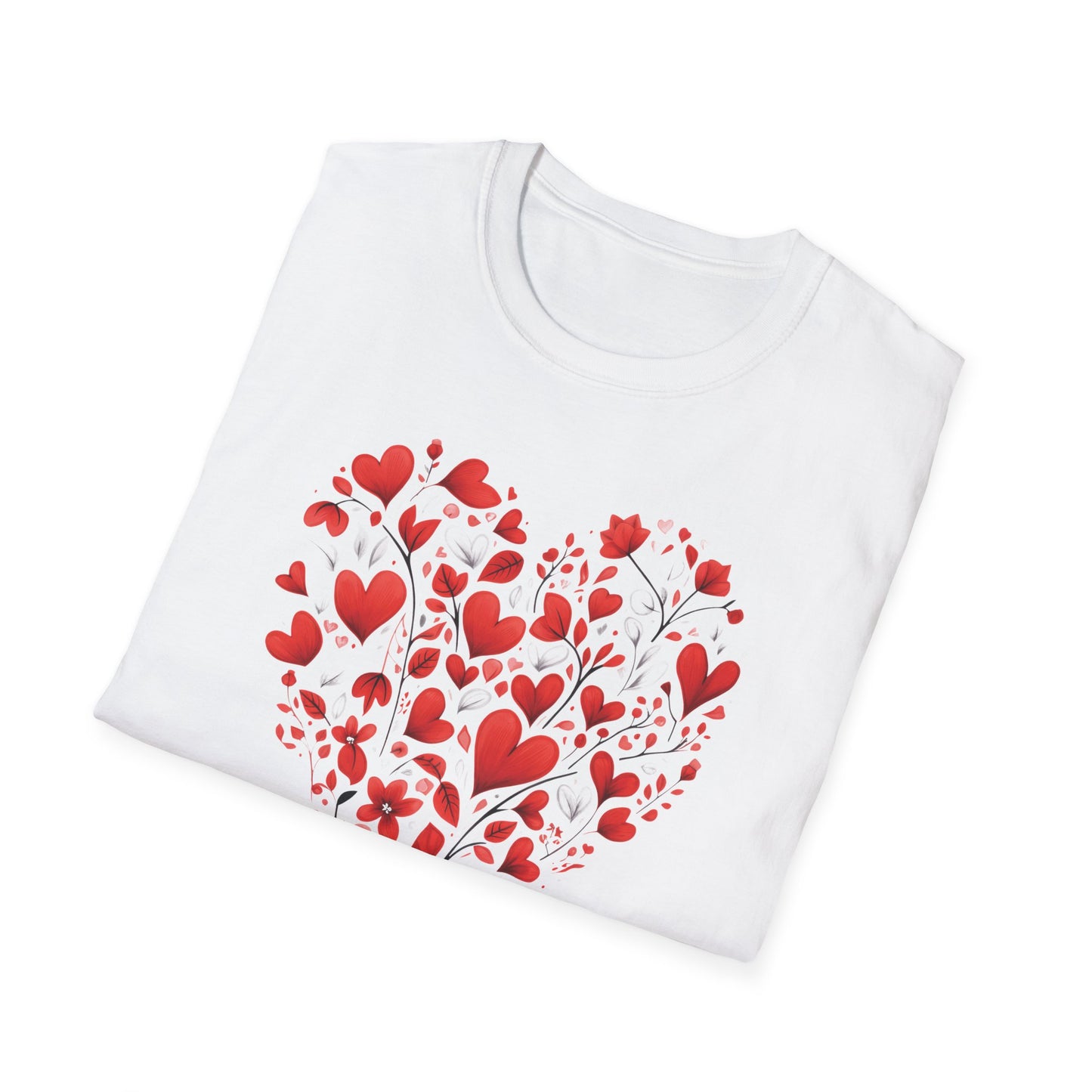 Let Your Heart Bloom Because The World Needs Your Colors - Red Heart Shaped Floral T-Shirt