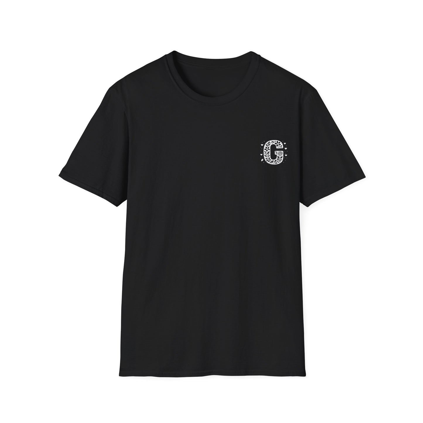 Letter G Flower T-Shirt - Letters Flowers Patterns Front And Back Design