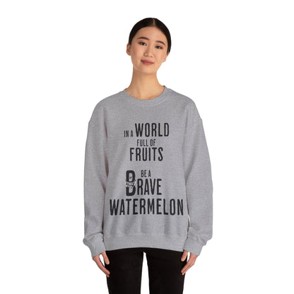 In a world full of fruits be a brave watermelon - Clever Activism Palestinian Keffiyeh Sweatshirt