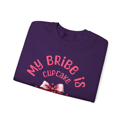 My Bribe Cupcake Makes and its working -  Watercolor Pink Cupcake Sweatshirt