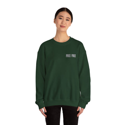 Free Free Free Palestine - Monochrome Metallic-like Style Typography  Front and Back Design Sweatshirt