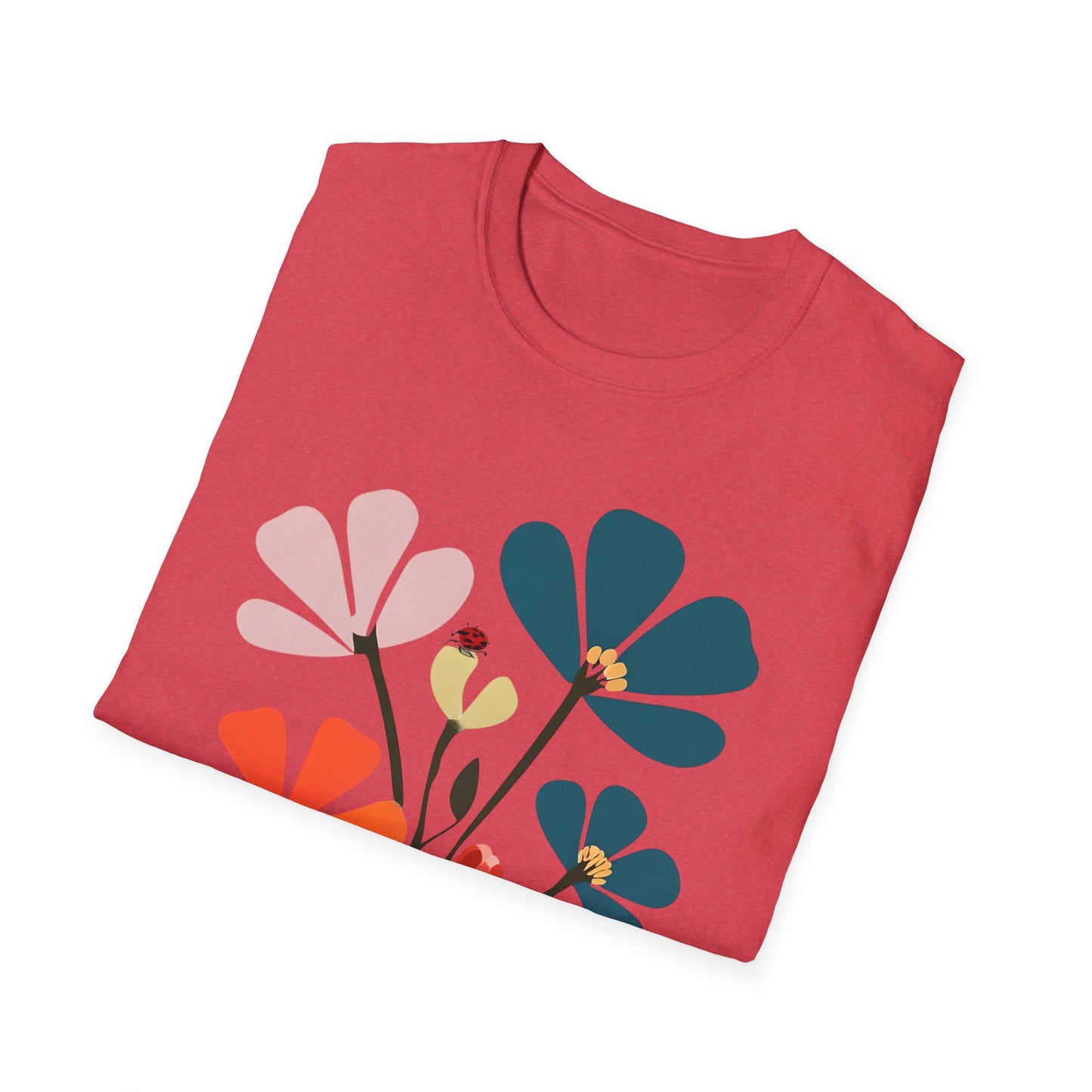 Vibrant Flowers Minimalistic T-Shirt Design