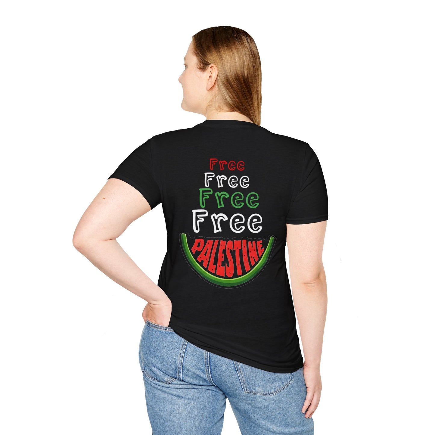 Free Palestine - Typography Front And Back Design T-Shirt